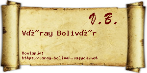 Váray Bolivár névjegykártya
